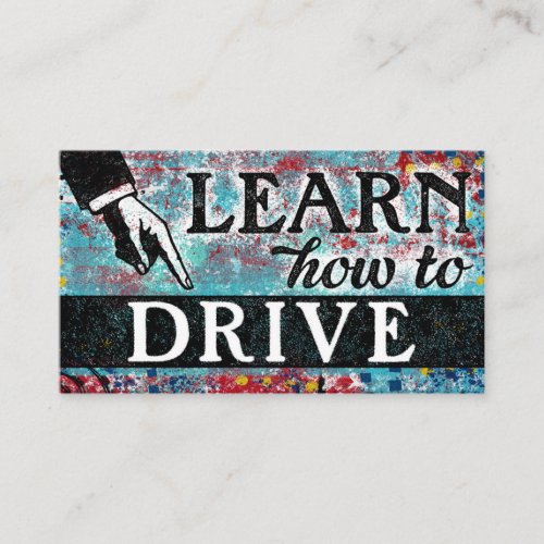 Driving Lessons Business Cards _ Blue Red