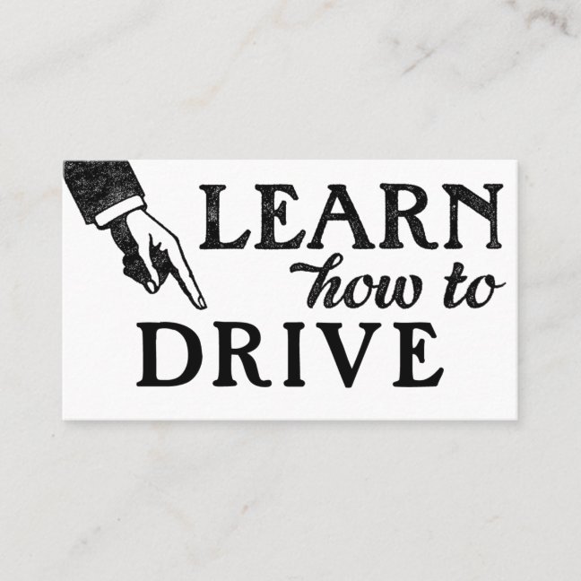Driving Lessons Business Cards – Fun Retro Vintage