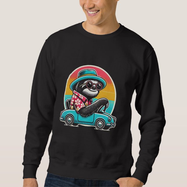 Driving Licence Sloth Car Driving Sweatshirt (Front)