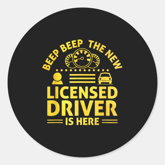 Driving License Ped New Driver Permit Driving Scho Classic Round Sticker (Front)