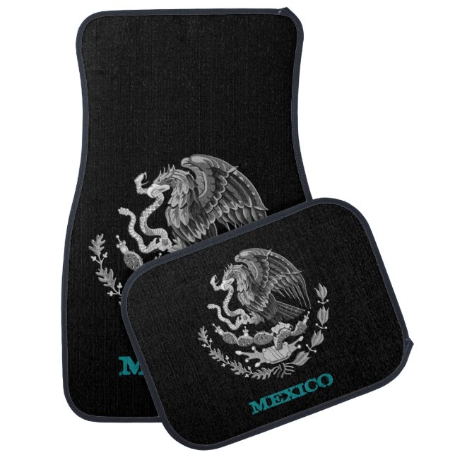 Driving Mexico & Mexican coat of arms / flag Car Floor Mat (Set)