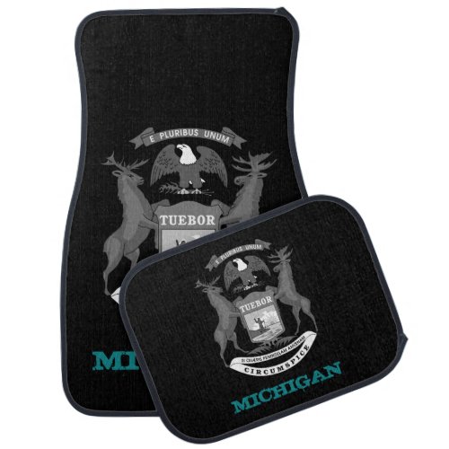 Driving Michigan state coat of arms USA  flag Car Floor Mat