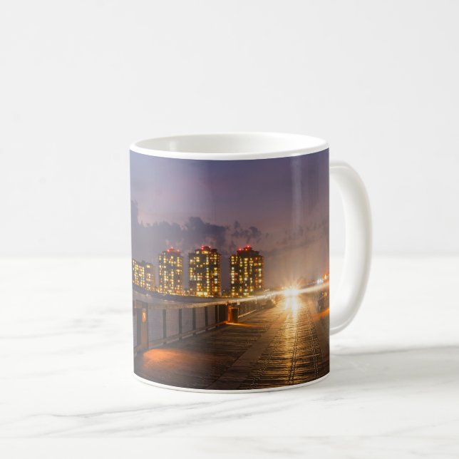 Driving On Navarre Beach Pier Coffee Mug (Front Right)