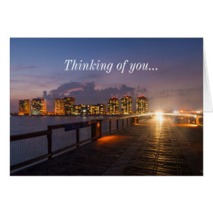 Driving On Navarre Beach Pier Thinking of you Card