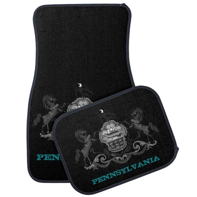 Driving Pennsylvania state coat of arms, USA /flag Car Floor Mat (Set)