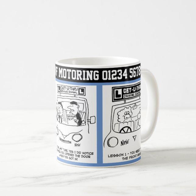 Driving School. 3 Driving School Cartoons. Coffee Mug (Front Right)