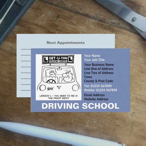 Driving School Appointments Business Card