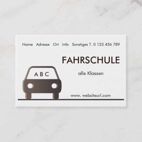 driving school business card