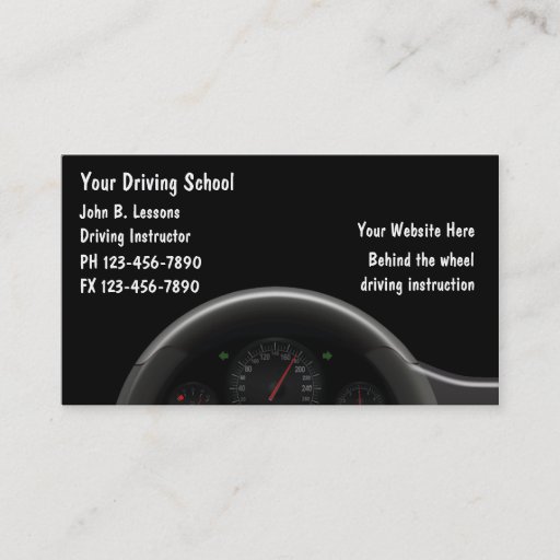 Customizable Driving School Business Cards