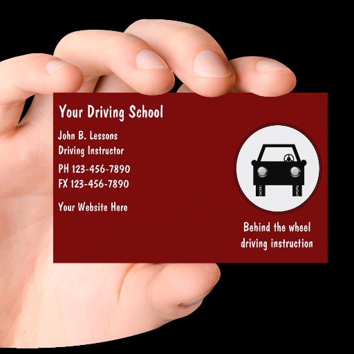 Customizable Driving School Business Cards