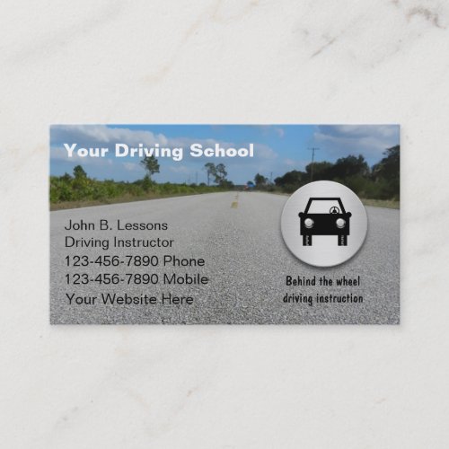 Driving School Business Cards