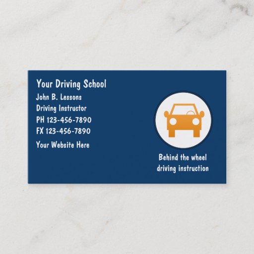 Customizable Driving School Business Cards