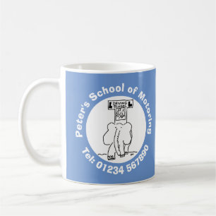 Driving School Cartoon with Elephant. Coffee Mug