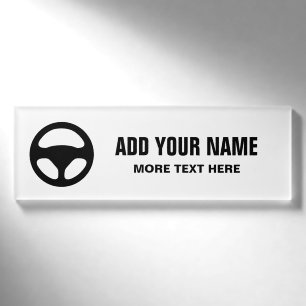 Driving school instructor magnetic name tag