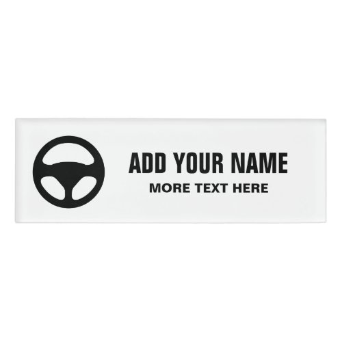 Driving school instructor magnetic name tag