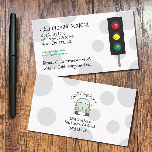 Driving School Standard Double_Sided Business Card