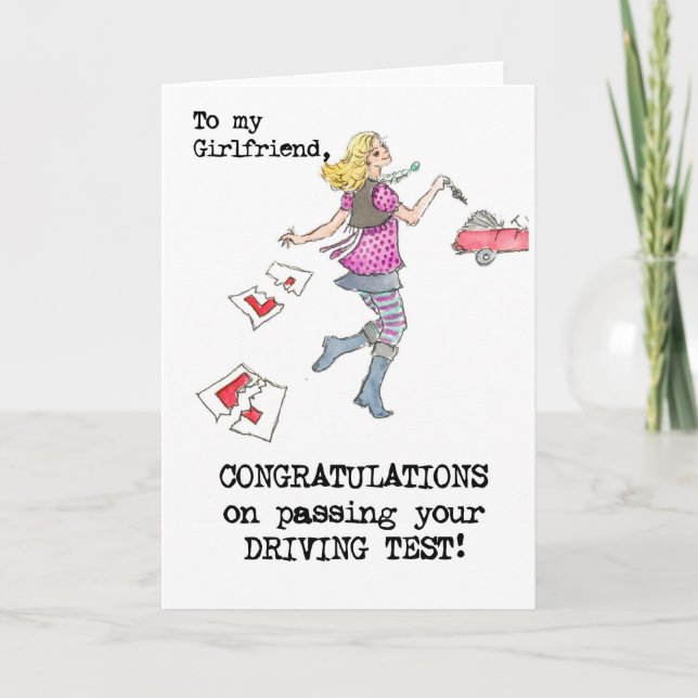 Driving Test Congratulations Card for Girlfriend (Front)