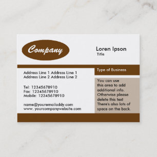 Driving the Superhighway - Chocolate Business Card