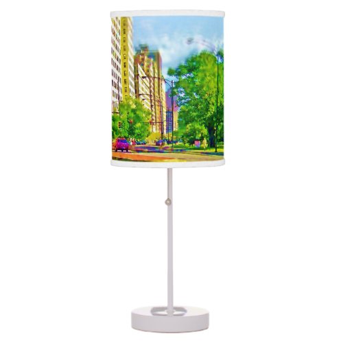 Driving Through Lincoln Avenue Table Lamp