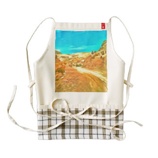 Driving through mountaneous terrain zazzle HEART apron