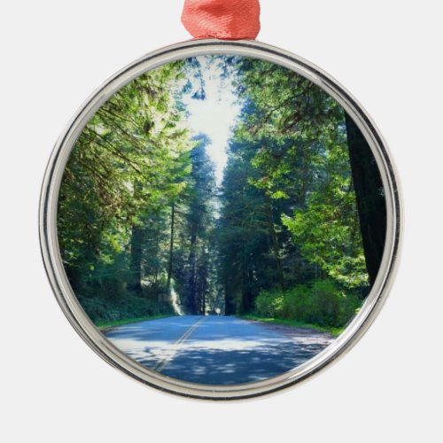 Driving Through the Forest in Crescent City Metal Ornament