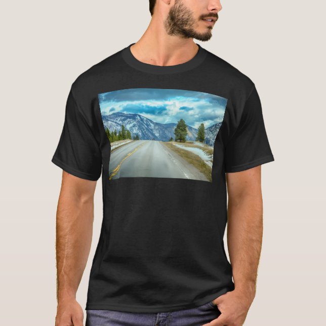 Driving Through The Mountains Baseball  Sleeve T-Shirt (Front)