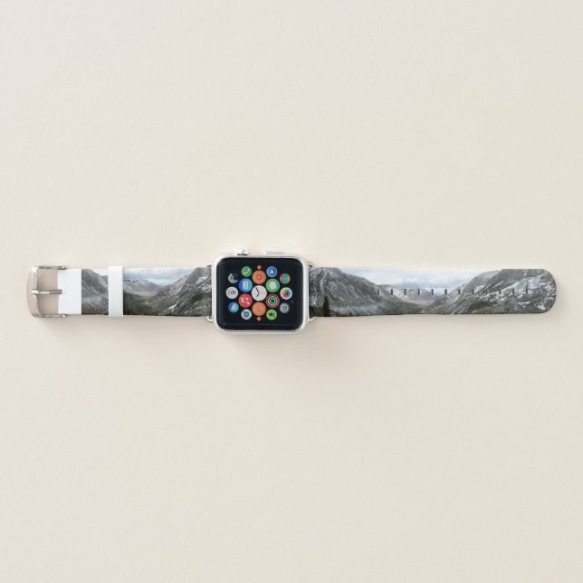 Driving Through the Snowy Sierra Nevada Mountains Apple Watch Band (Front)