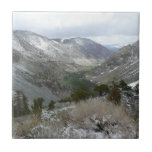 Driving Through the Snowy Sierra Nevada Mountains Ceramic Tile