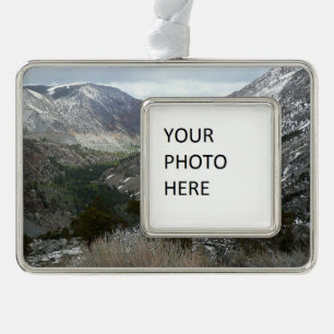 Driving Through the Snowy Sierra Nevada Mountains Christmas Ornament