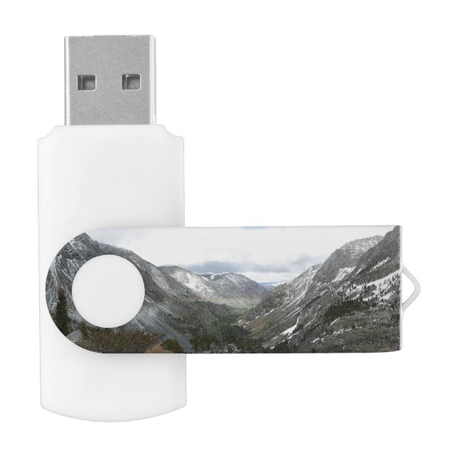Driving Through the Snowy Sierra Nevada Mountains Flash Drive (Opened)