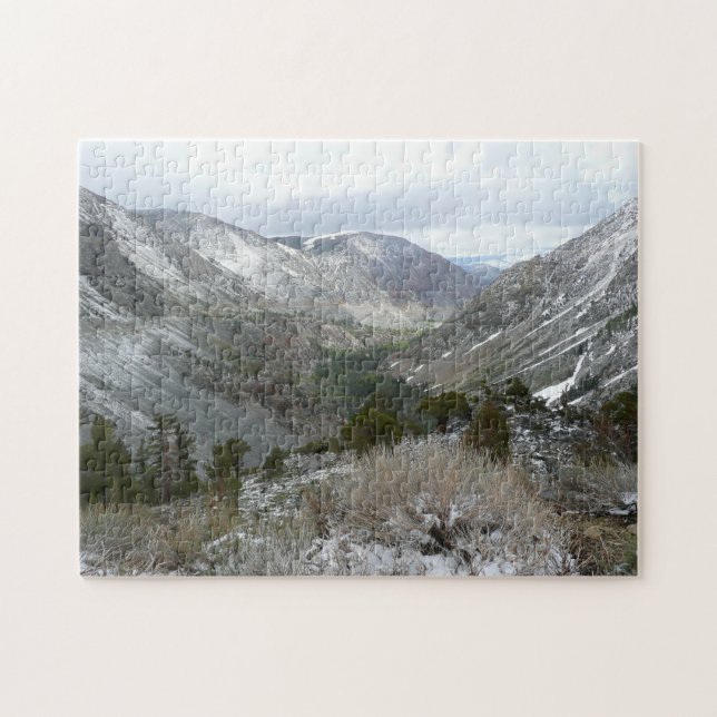 Driving Through the Snowy Sierra Nevada Mountains Jigsaw Puzzle (Horizontal)