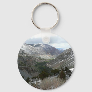 Driving Through the Snowy Sierra Nevada Mountains Keychain