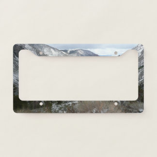 Driving Through the Snowy Sierra Nevada Mountains License Plate Frame