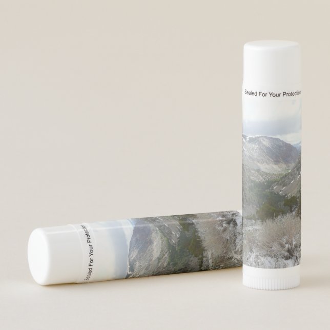 Driving Through the Snowy Sierra Nevada Mountains Lip Balm (Front)