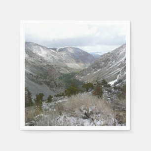 Driving Through the Snowy Sierra Nevada Mountains Paper Napkins