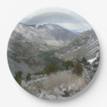 Driving Through the Snowy Sierra Nevada Mountains Paper Plate