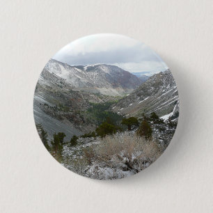 Driving Through the Snowy Sierra Nevada Mountains Pinback Button