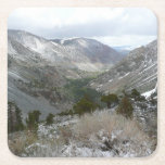 Driving Through the Snowy Sierra Nevada Mountains Square Paper Coaster