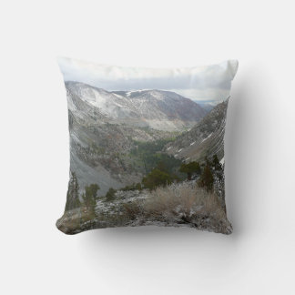 Driving Through the Snowy Sierra Nevada Mountains Throw Pillow