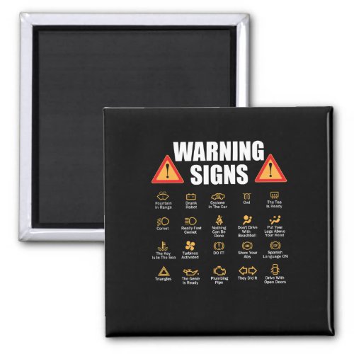 Driving Warning Signs 101 Auto Mechanic Driver Magnet