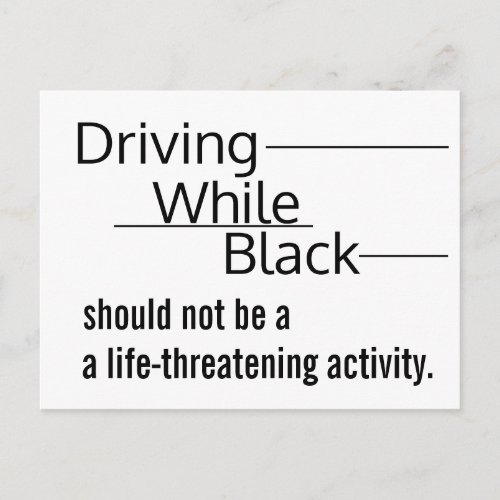 Driving While Black postcard