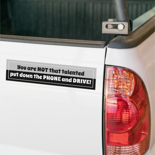 Driving with Cell Phone Bumper Sticker