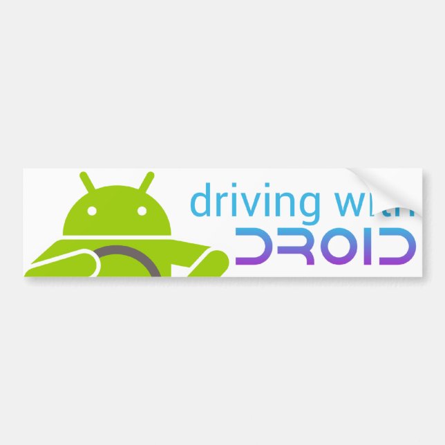 Driving with DROID, Android bumper sticker (Front)