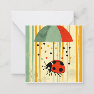 Drizzle & Delights: A Sprinkle of  Ladybug Joy Note Card