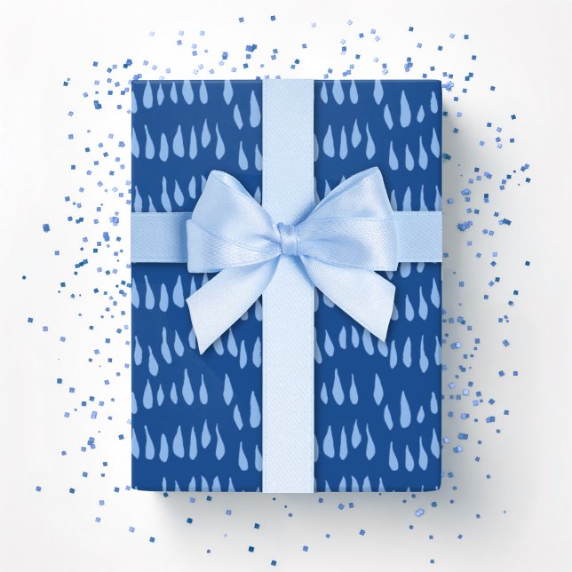 Drizzle Dot in Blue Indigo Wrapping Paper (Creator Uploaded)