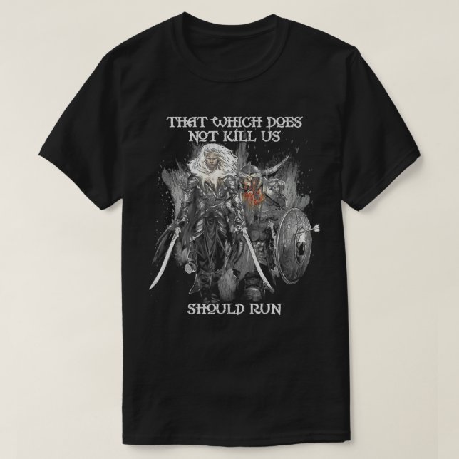 Drizzt Do'Urden and Bruenor Battle Hammer Premium  T-Shirt (Design Front)
