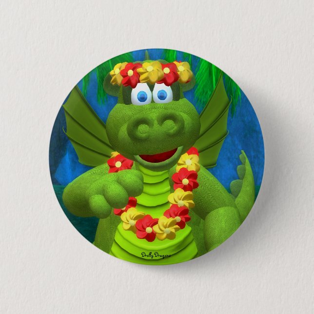 Drolly Dragons Party Fun Pinback Button (Front)