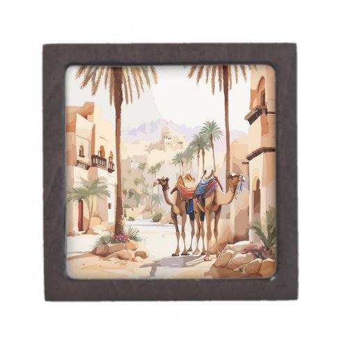 Dromedary camel and the desert village of Al Jazee Gift Box
