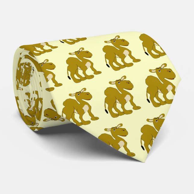 Dromedary Camel Design Neck Tie (Rolled)