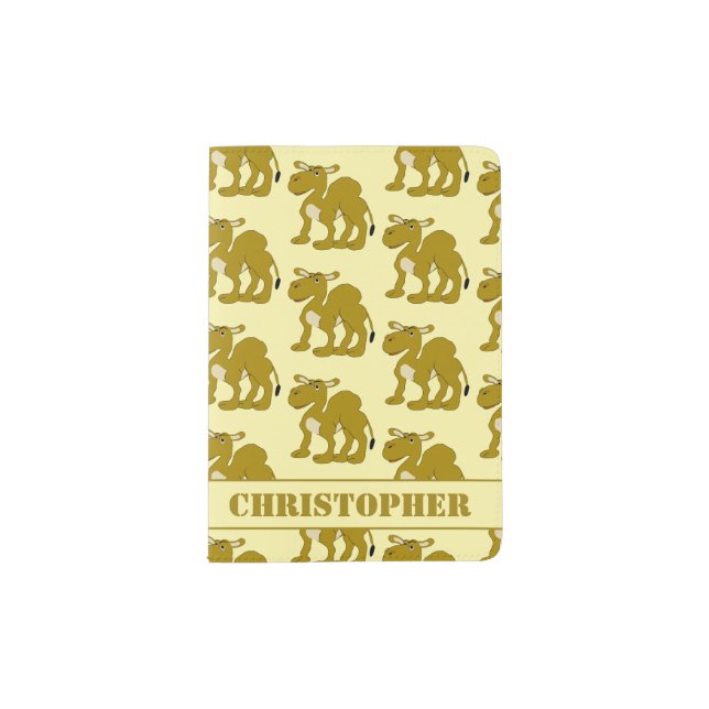 Dromedary Camel Design Personalised Passport Holder (Front)